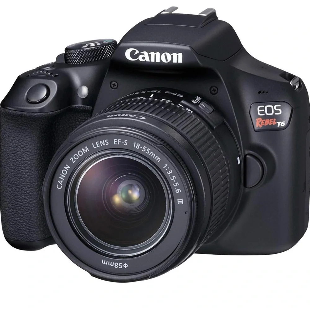 Canon EOS Rebel T6 Digital SLR Camera with 18-55mm Lens and Charger